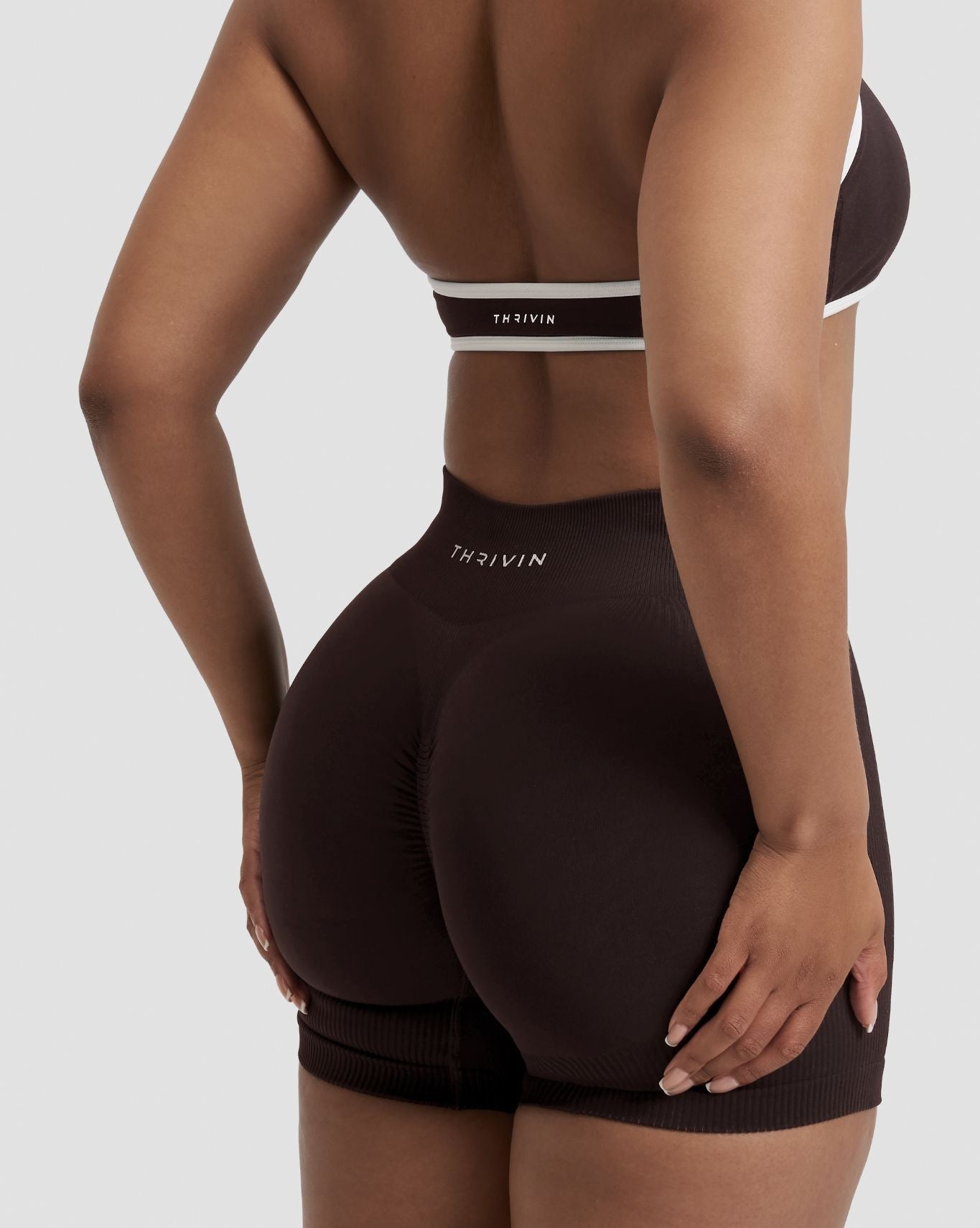 Elevate™ Sculpting Mid Waist Scrunch Shorter Shorts | Coffee