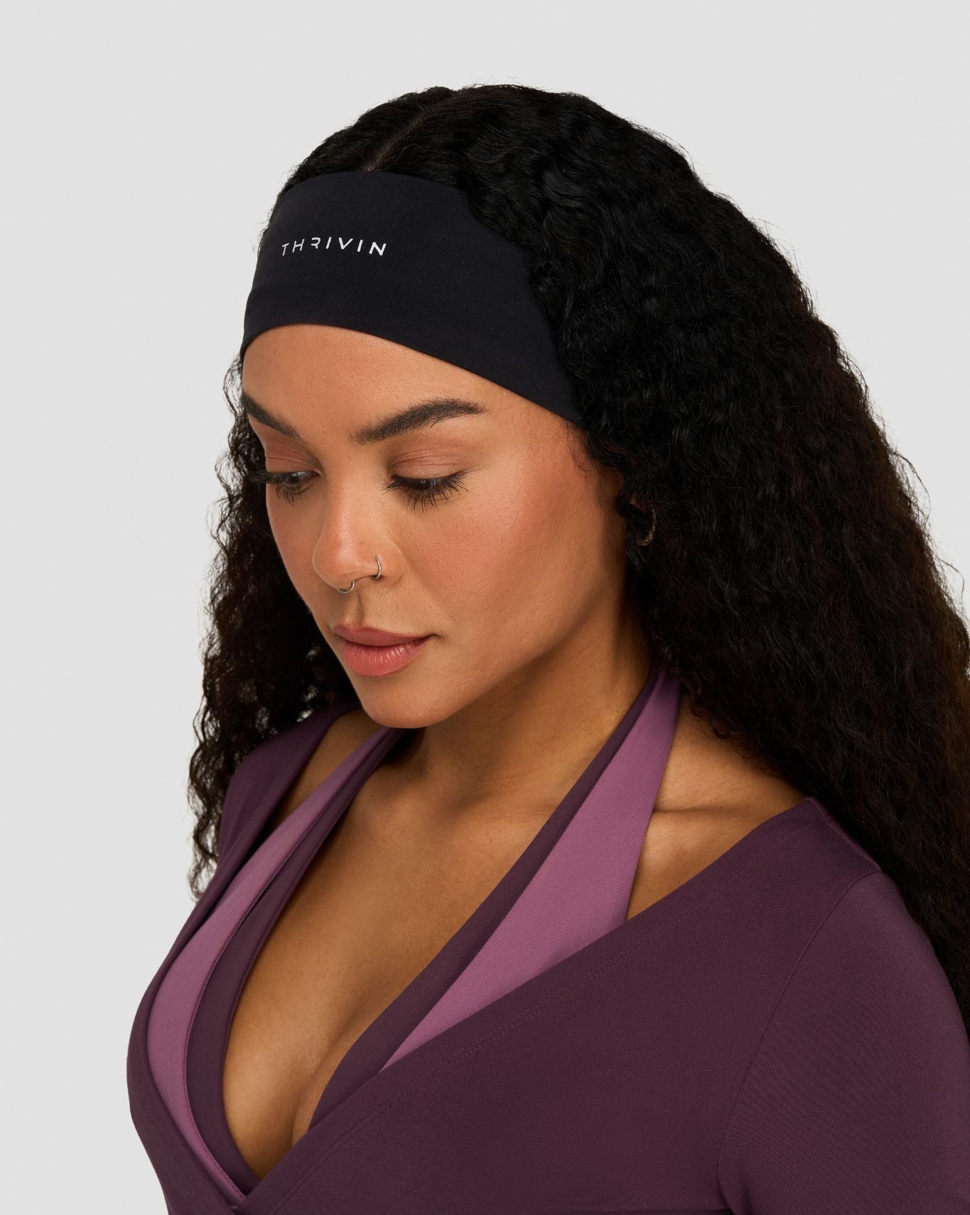 The Essential Collection Chrome Logo Headband | Night Black