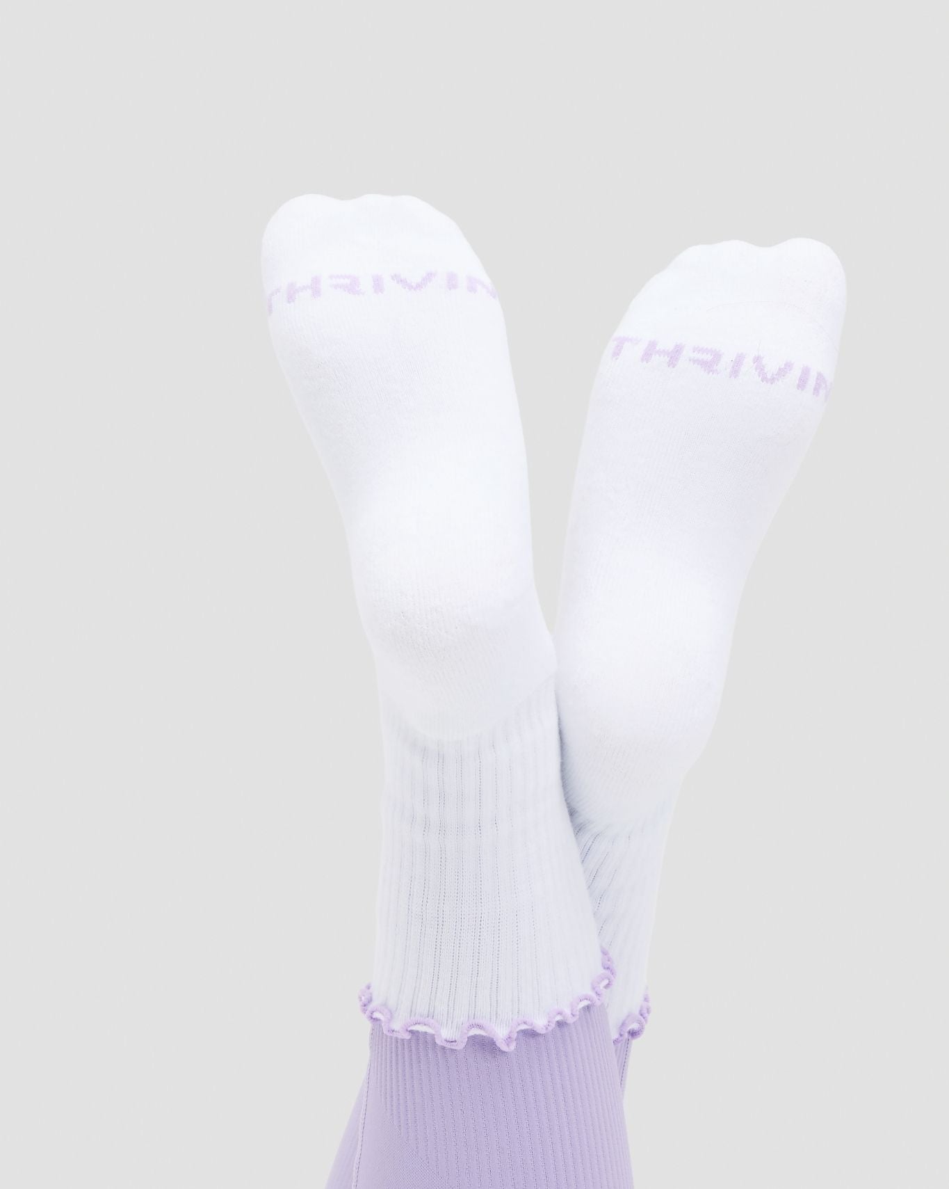 THRIVIN Frill Ruffle Socks | Lilac