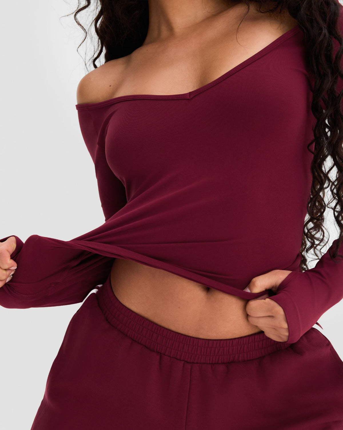 Elevate™ Sculpting Seamless V-Neck Top | Fine Wine