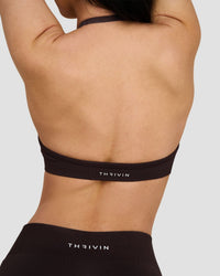 Elevate™ Sculpting Seamless Adjustable Halter Bra | Coffee