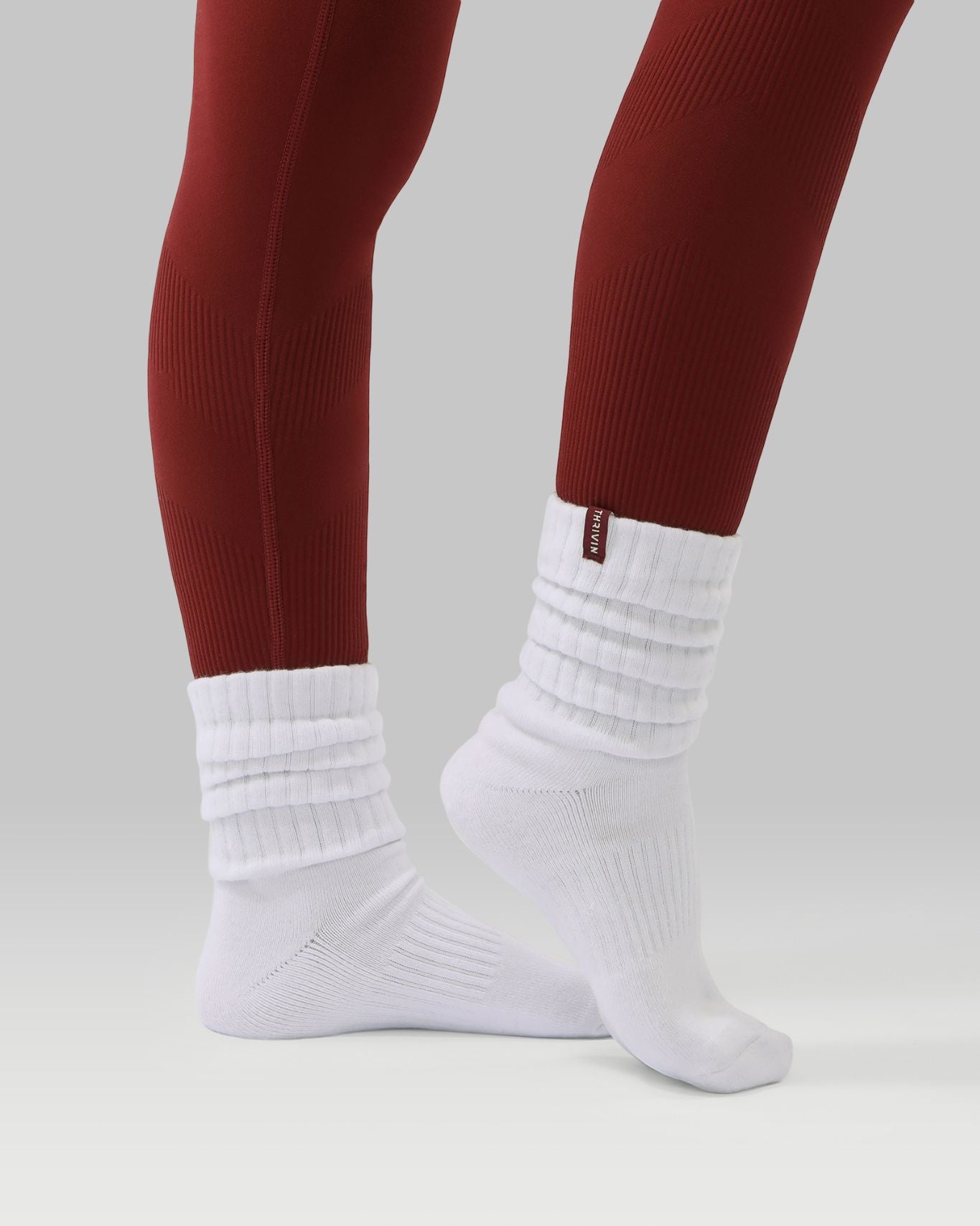 THRIVIN Ruffle Socks Long | White
