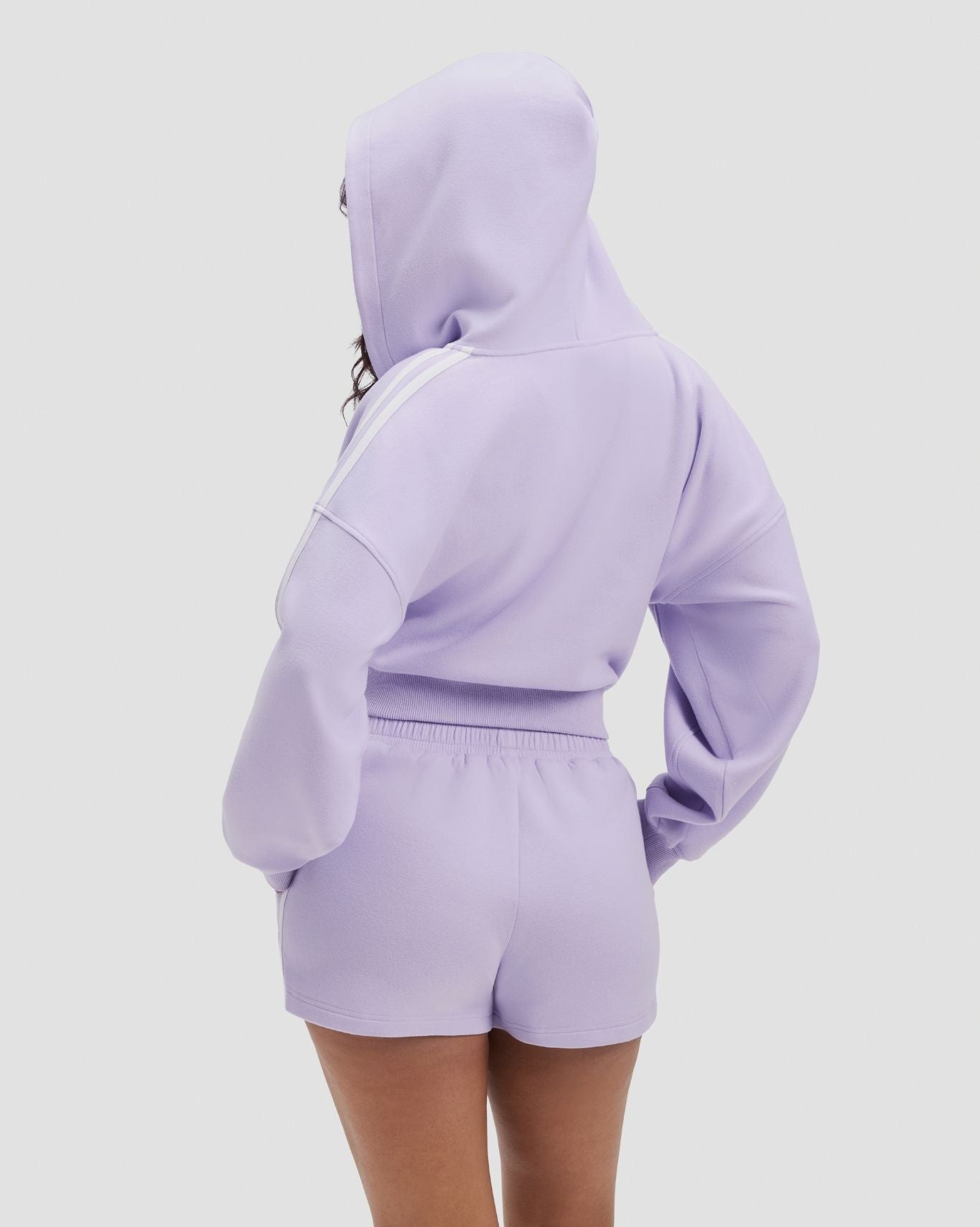 Essential Jersey Stripe Zip Up Jacket | Lilac