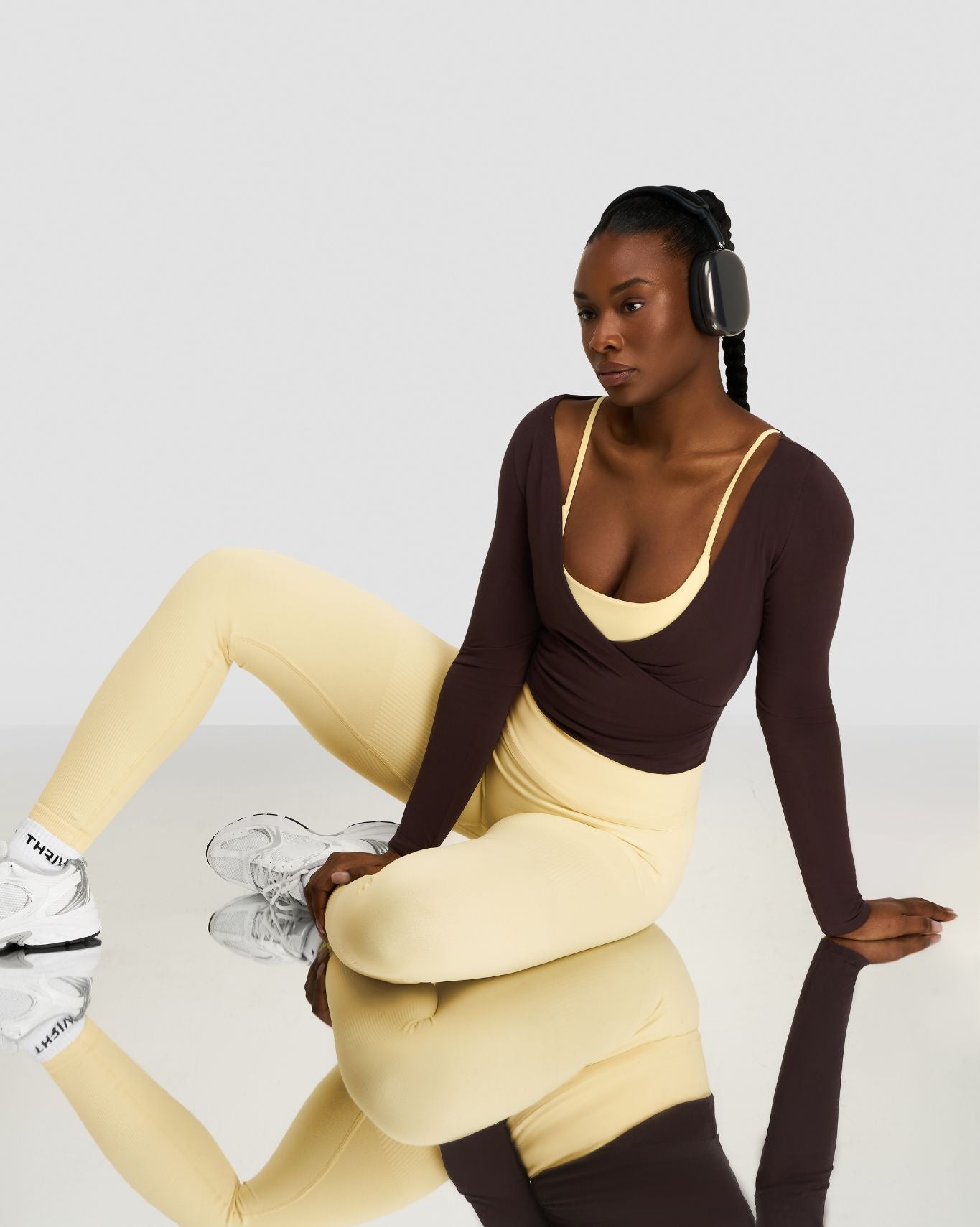 The Essential Collection Wrap Top | Coffee