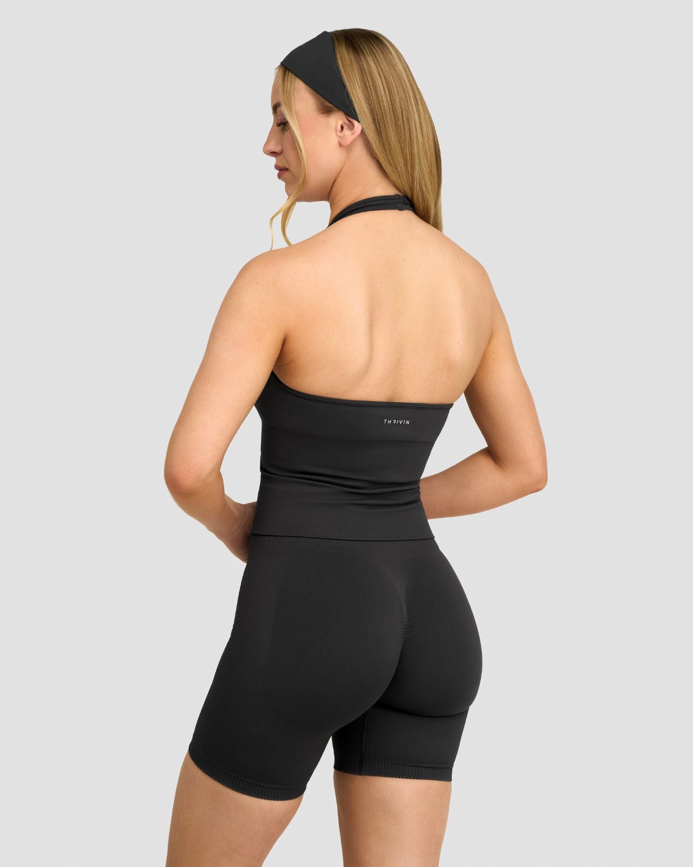 Elevate™ Sculpting Seamless Halterneck Top | Charcoal Grey