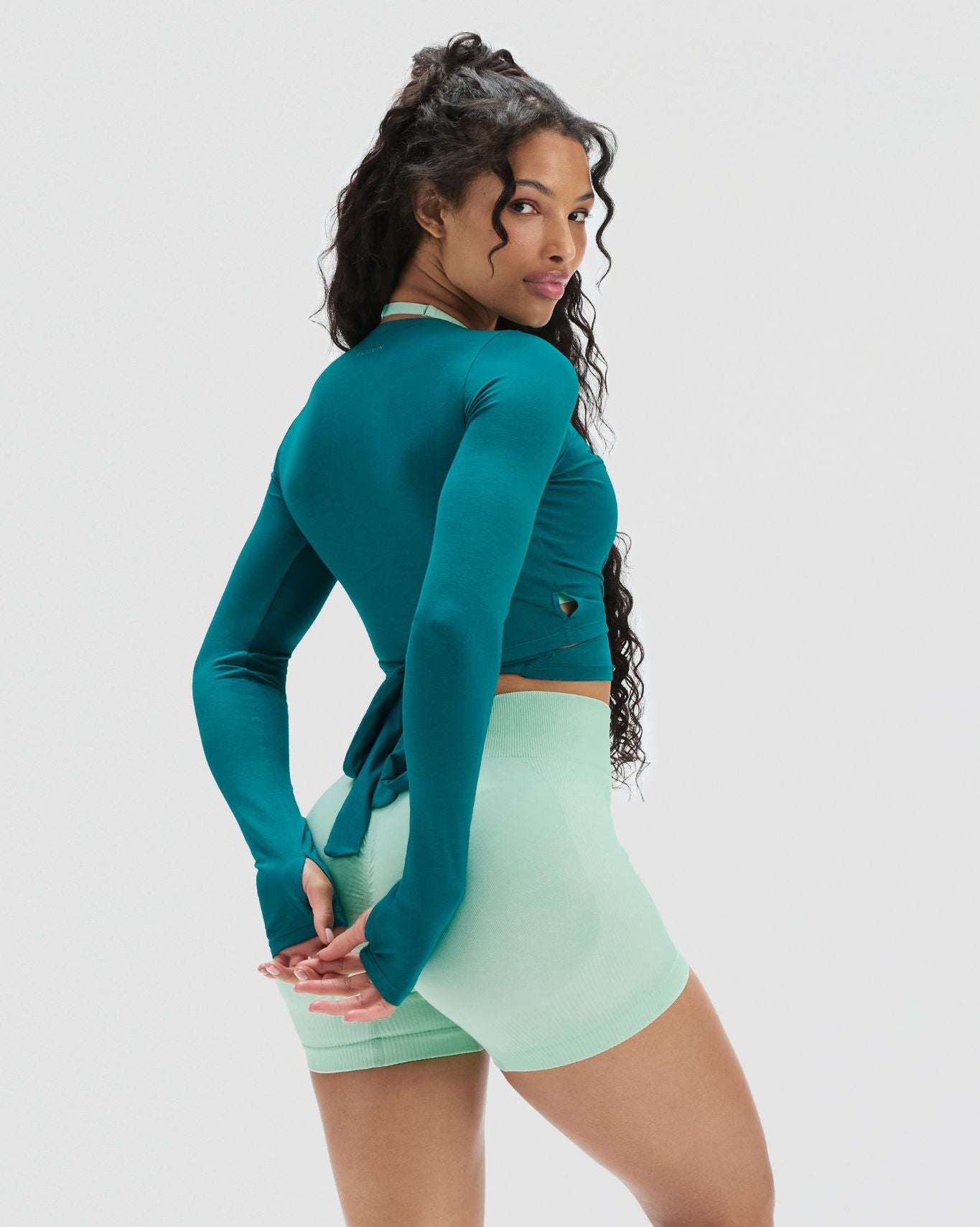 The Essential Collection Sheer Crop Wrap | Harbor Blue