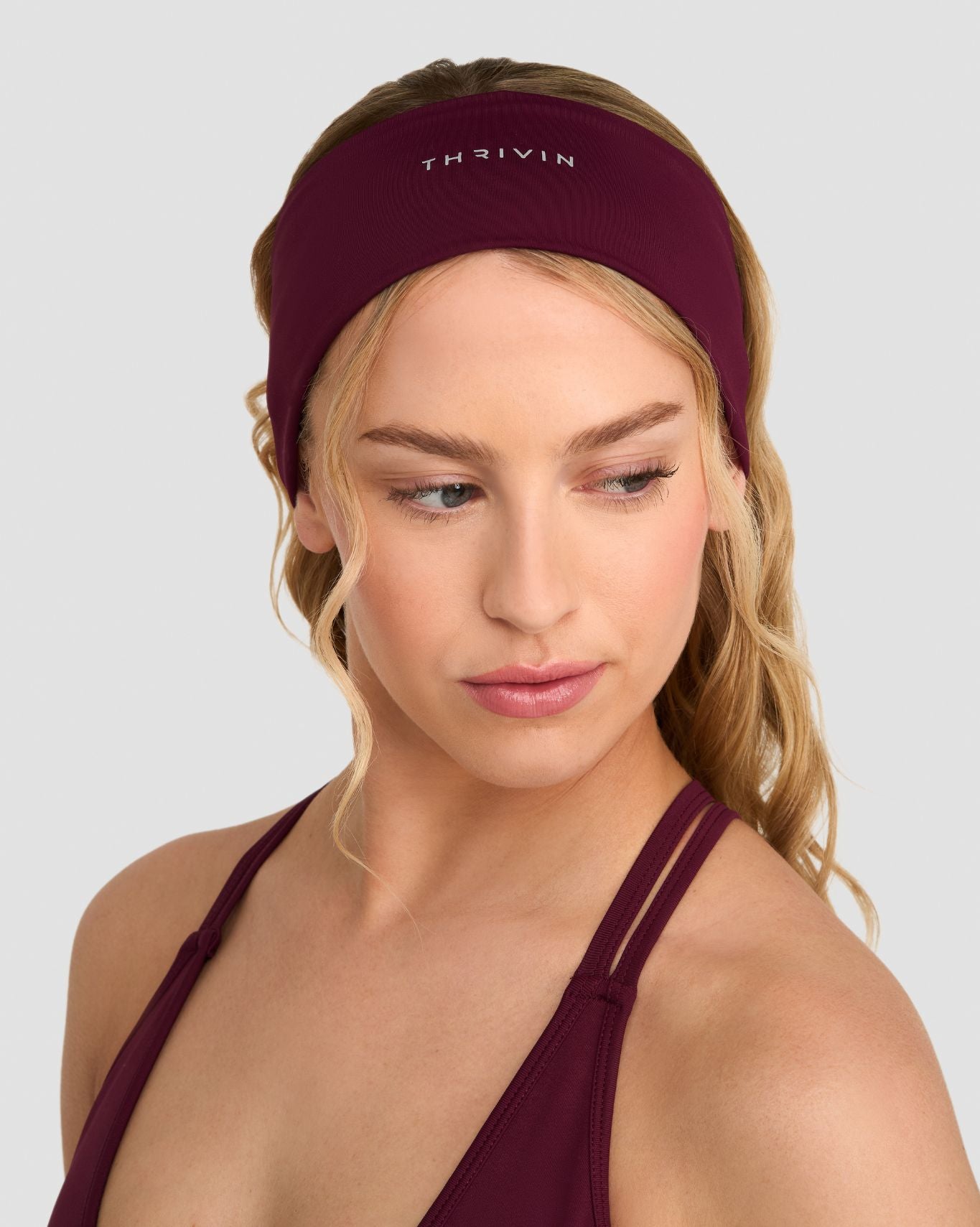 The Essential Collection Chrome Logo Headband | Merlot