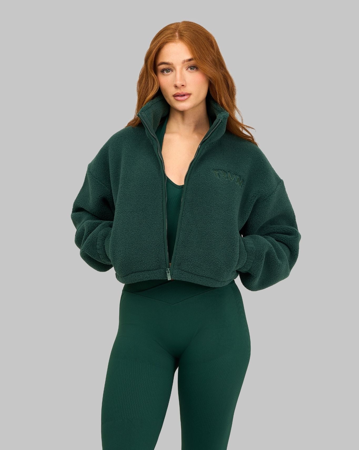Essential Teddy Fleece Jacket | Pine Green
