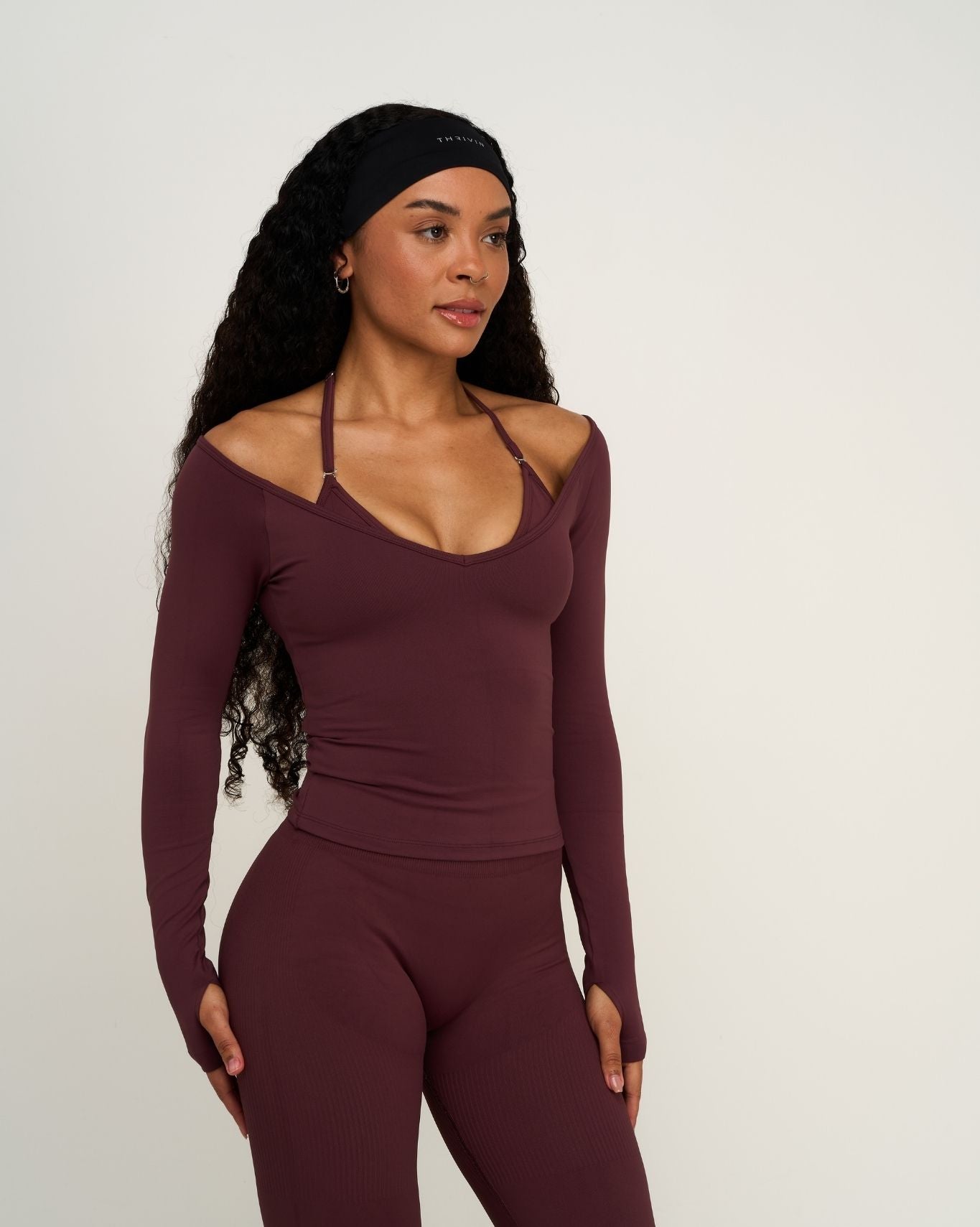 Elevate™ Sculpting Seamless V-Neck Top | Dark Mauve