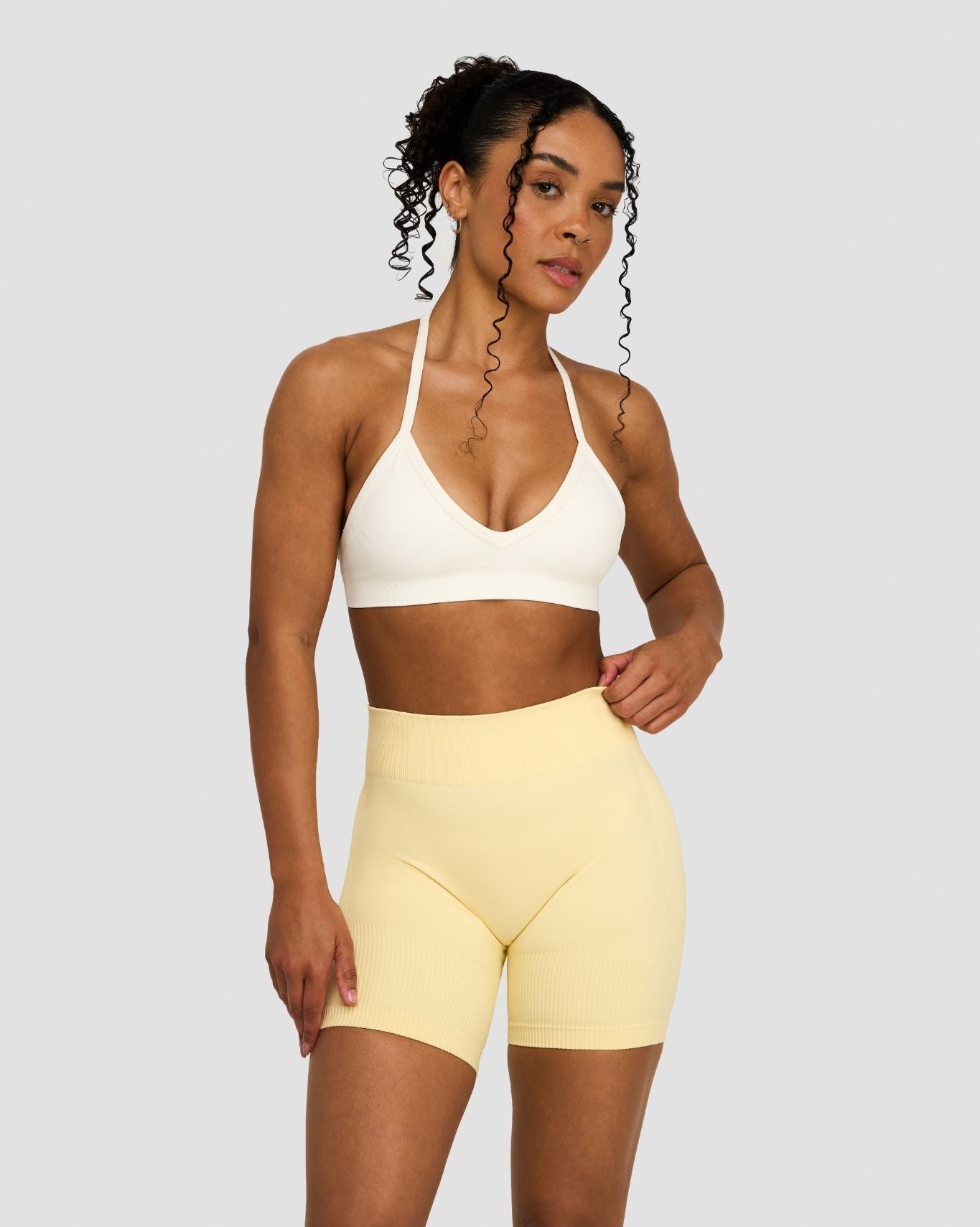 Elevate™ Sculpting Seamless Adjustable Halter Bra | Cream