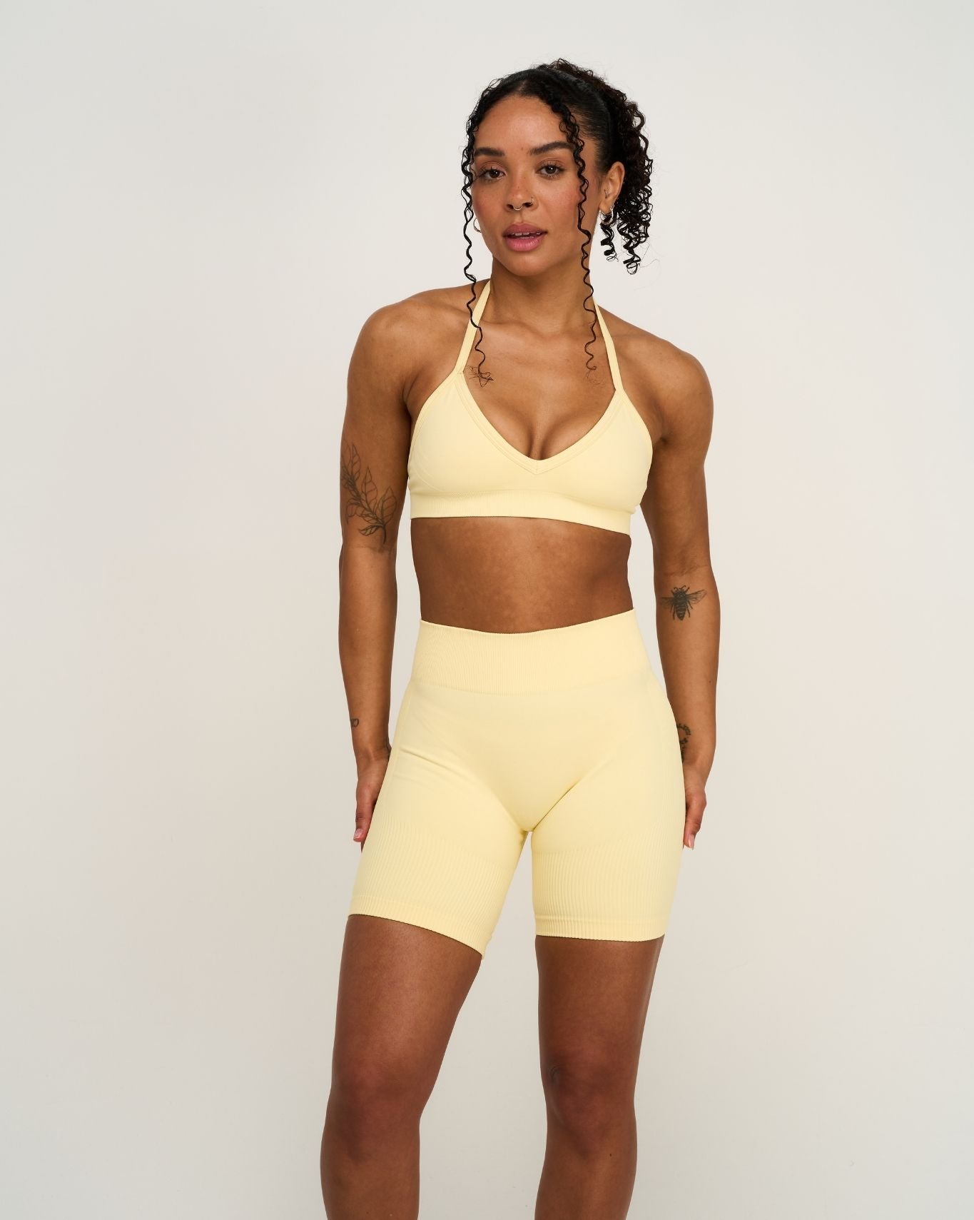 Elevate™ Sculpting Seamless Adjustable Halter Bra | Golden Butter