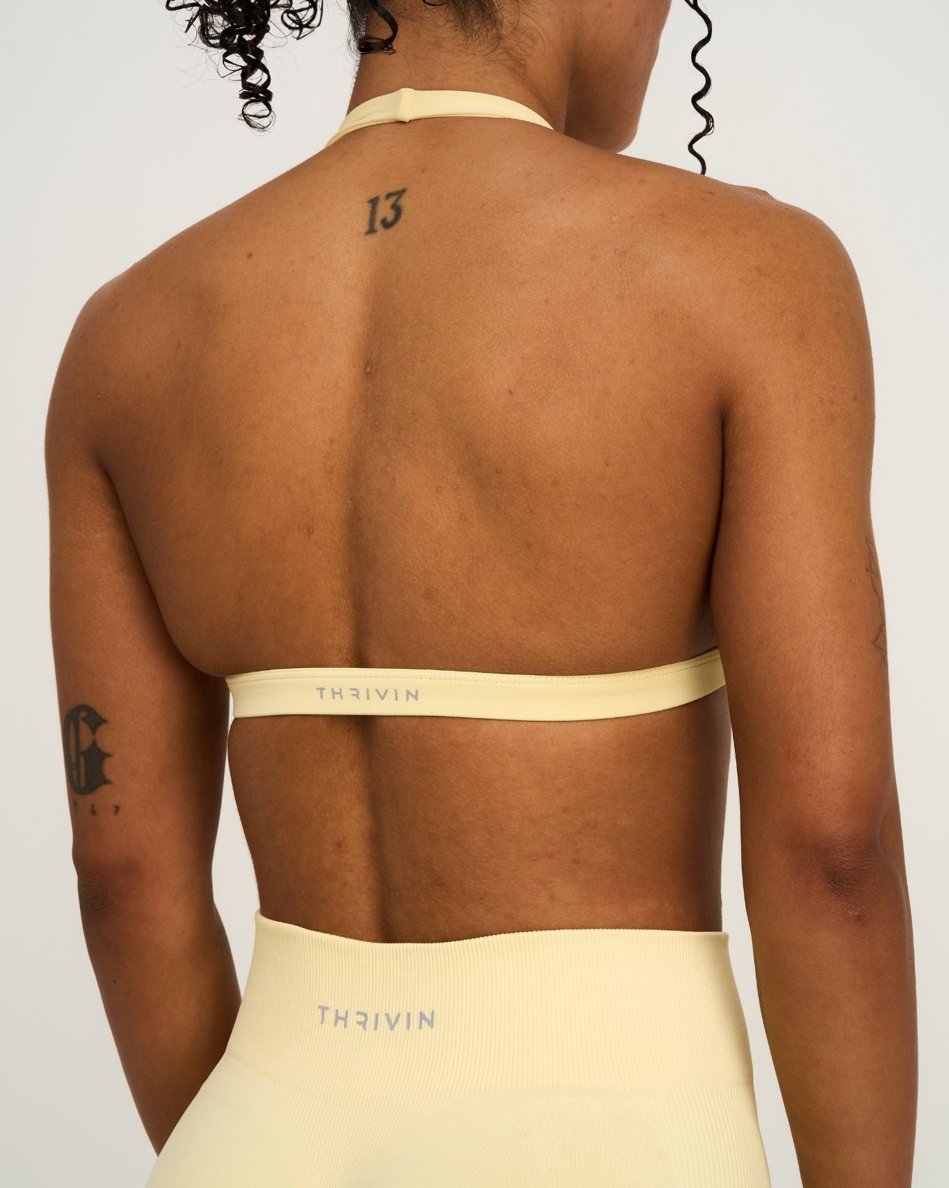 Elevate™ Sculpting Seamless V-Neck Halter Bra | Golden Butter