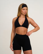 Elevate™ Sculpting Seamless V-Neck Halter Bra | Night Black