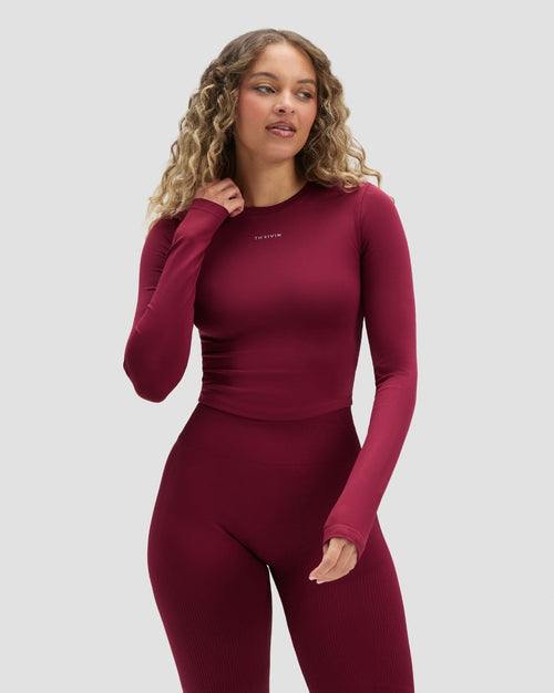 Elevate™ Compression Long Sleeve Top | Cherry Berry