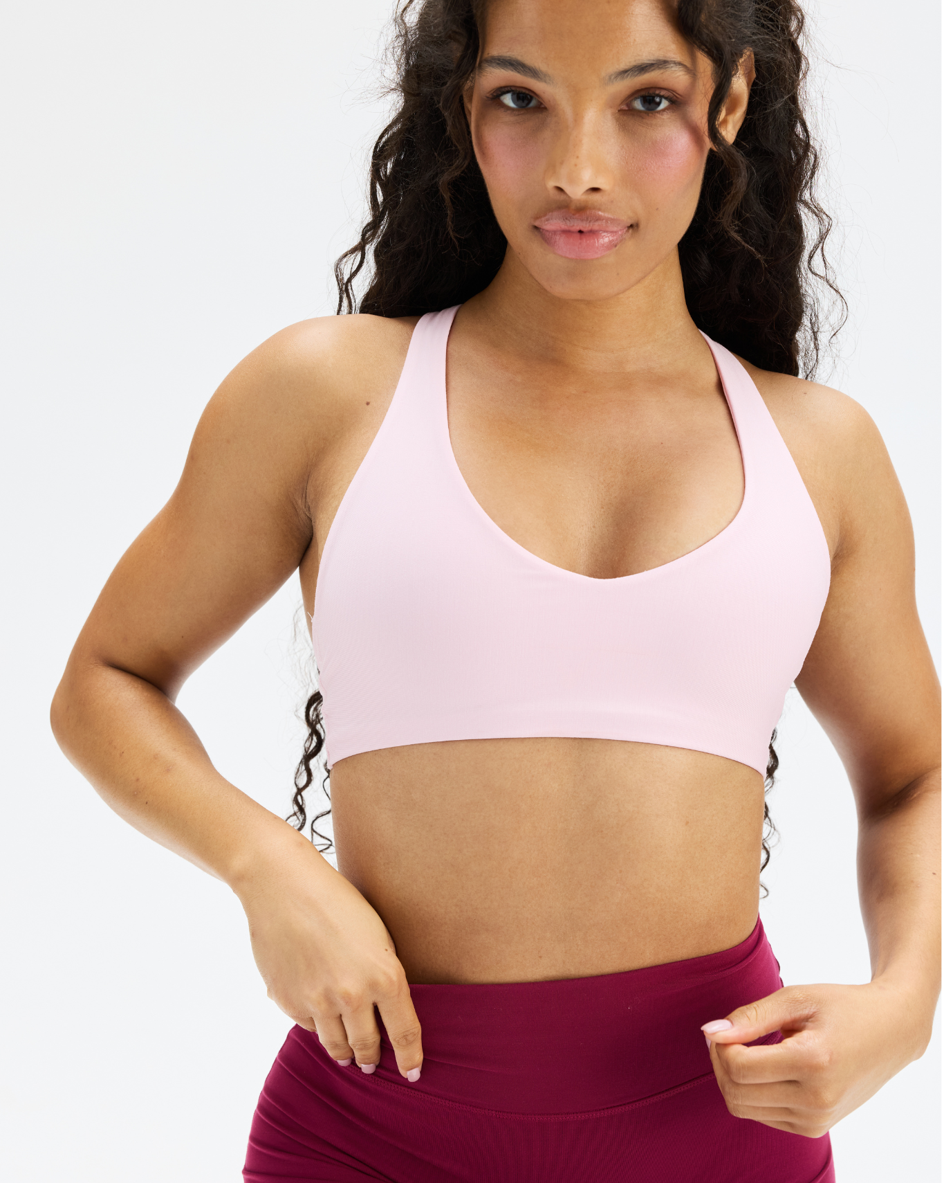 Essence Racer Back Sports Bra | Cherry Blossom