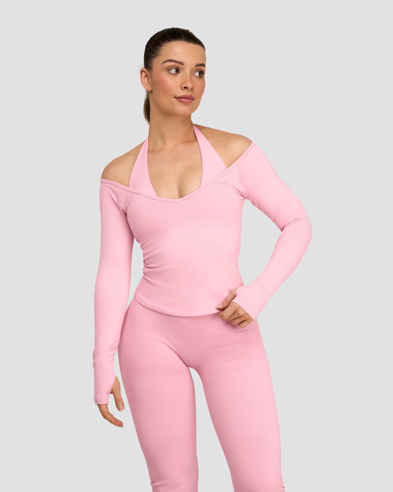 Elevate™ Sculpting Seamless V-Neck Top | Cotton Pink