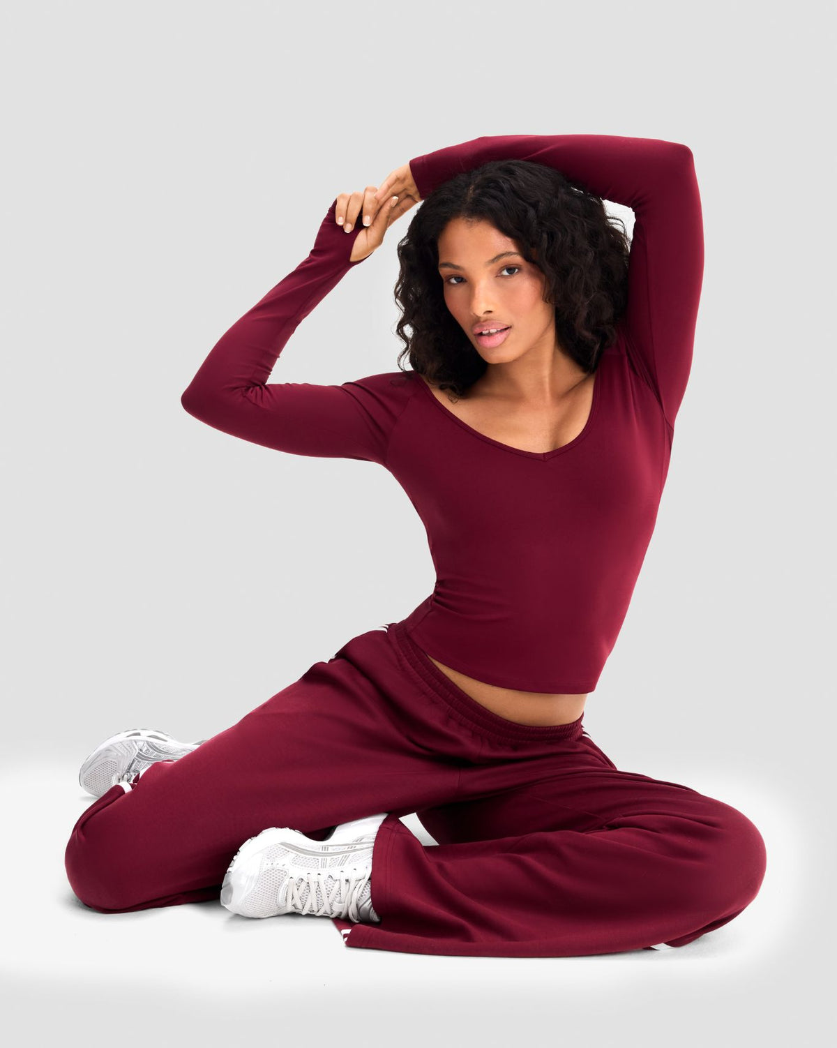 Wide Leg Striped Joggers | Fine Wine