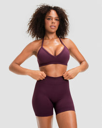 Elevate™ Sculpting Mid Waist Scrunch Shorter Shorts | Winter Plum