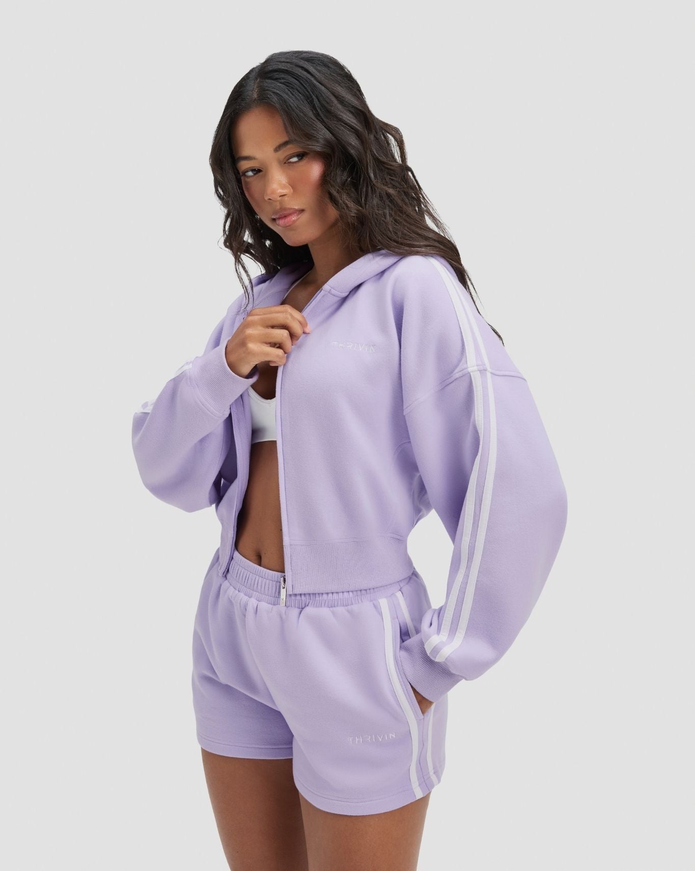 Essential Jersey Stripe Shorts | Lilac