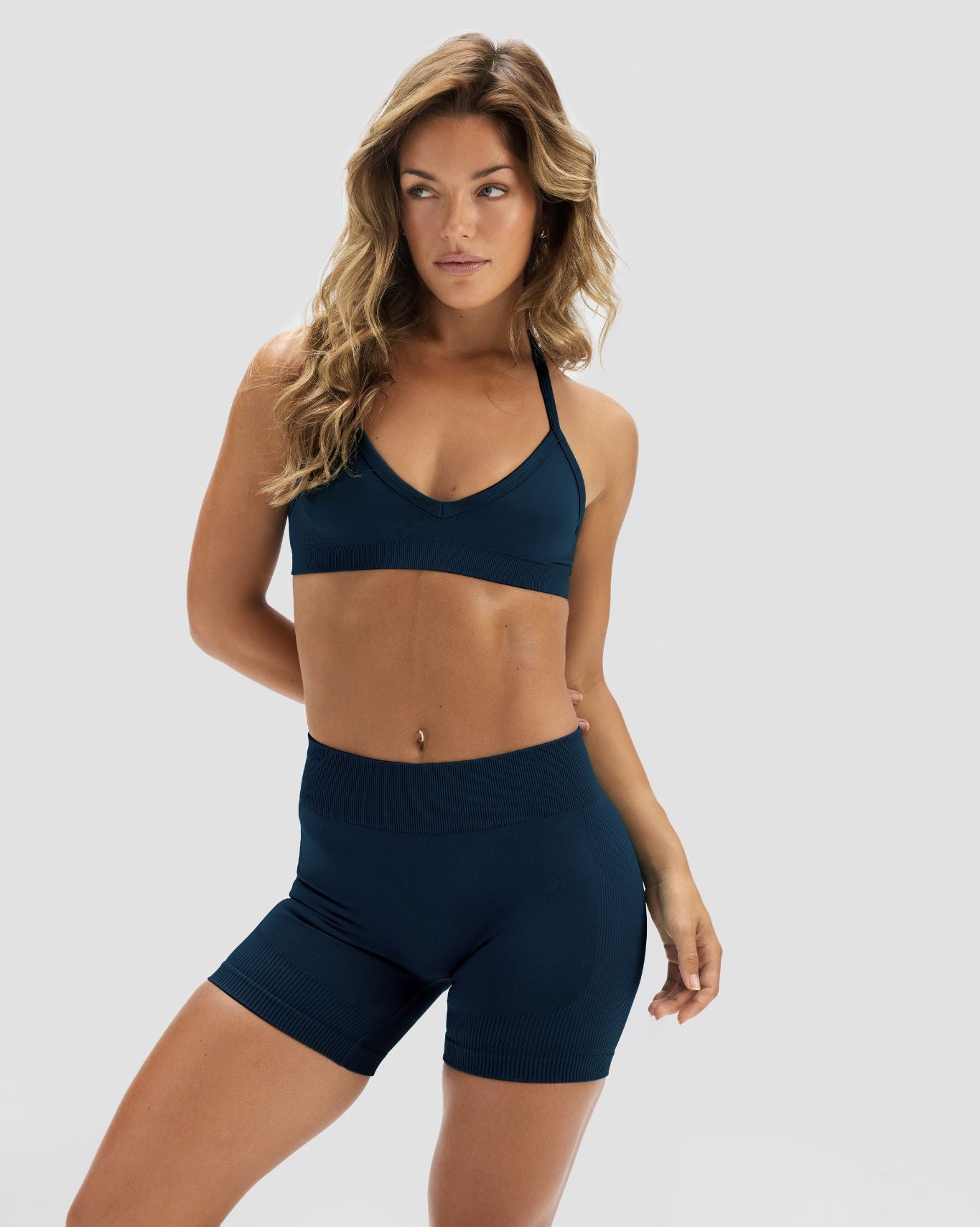 Elevate™ Sculpting Mid Waist Scrunch Shorter Shorts | Midnight Navy