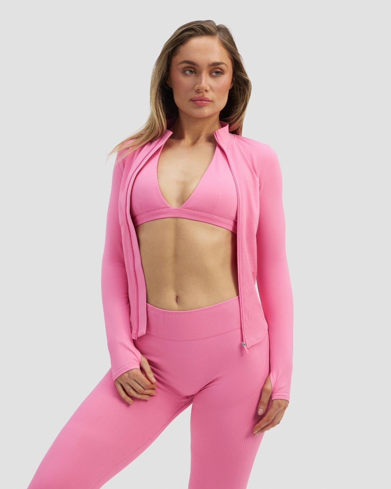 Elevate™ Compression Long Sleeve Jacket | Bubble Pink