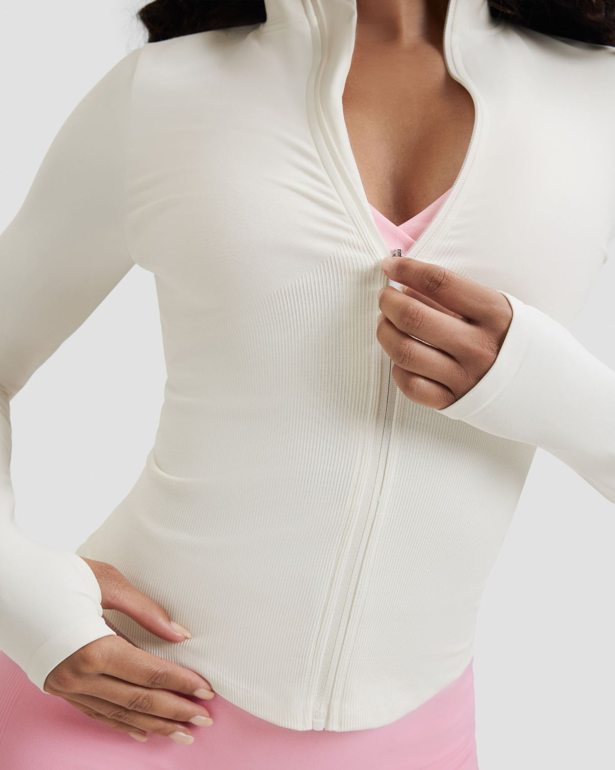 Elevate™ Compression Long Sleeve Jacket | Cream