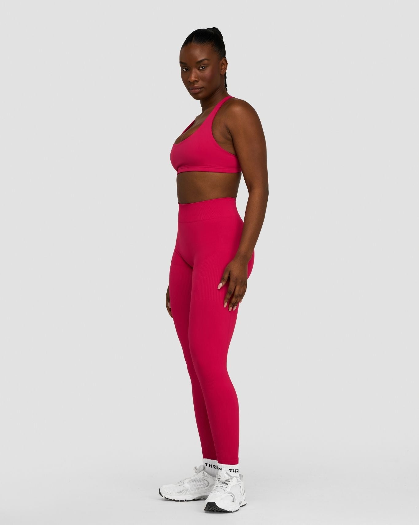 Sculpting Mid Waist Scrunch Bum Leggings - Strawberry | Thrivin