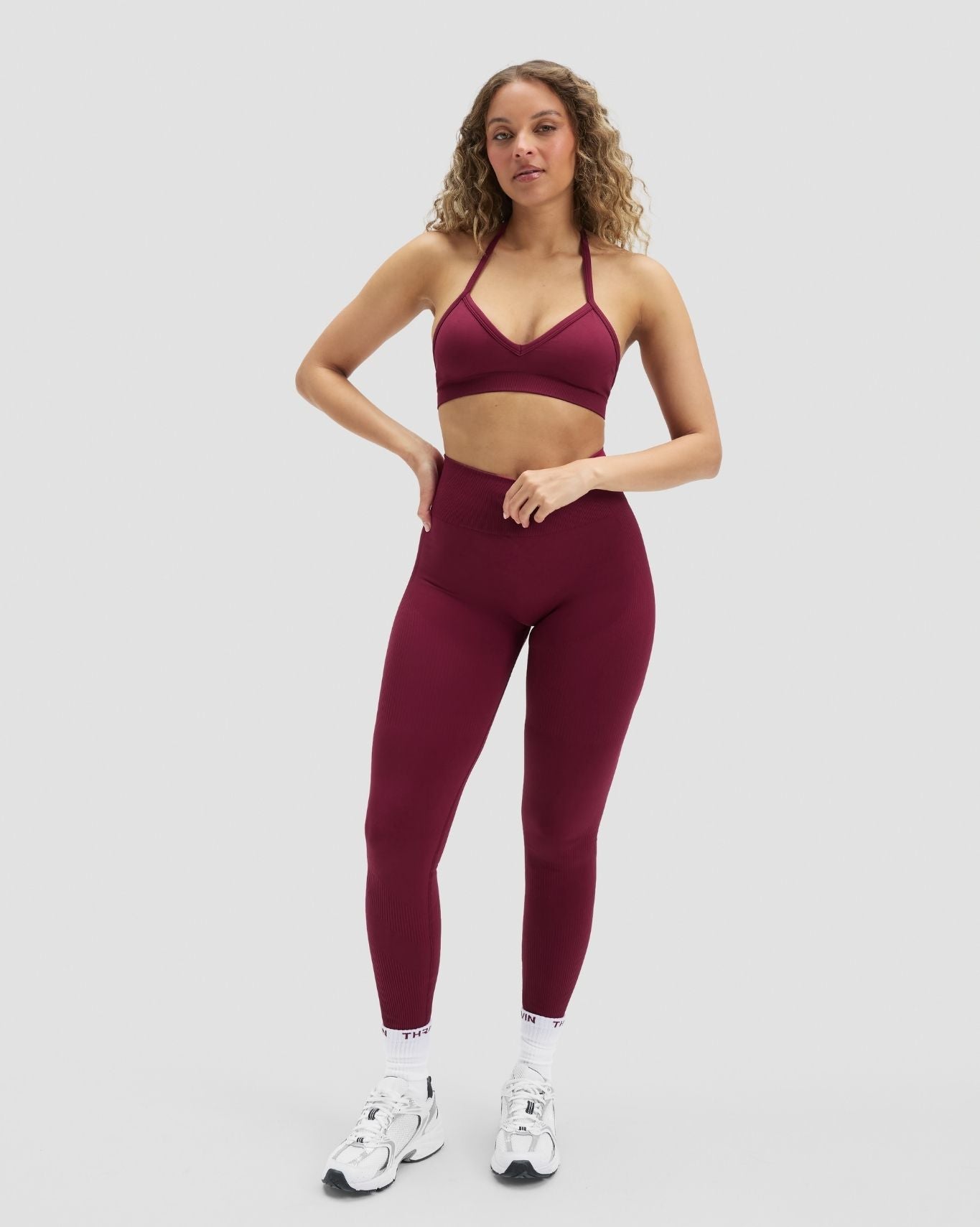 High Waist Scrunch Butt Leggings - Cherry Berry | Thrivin