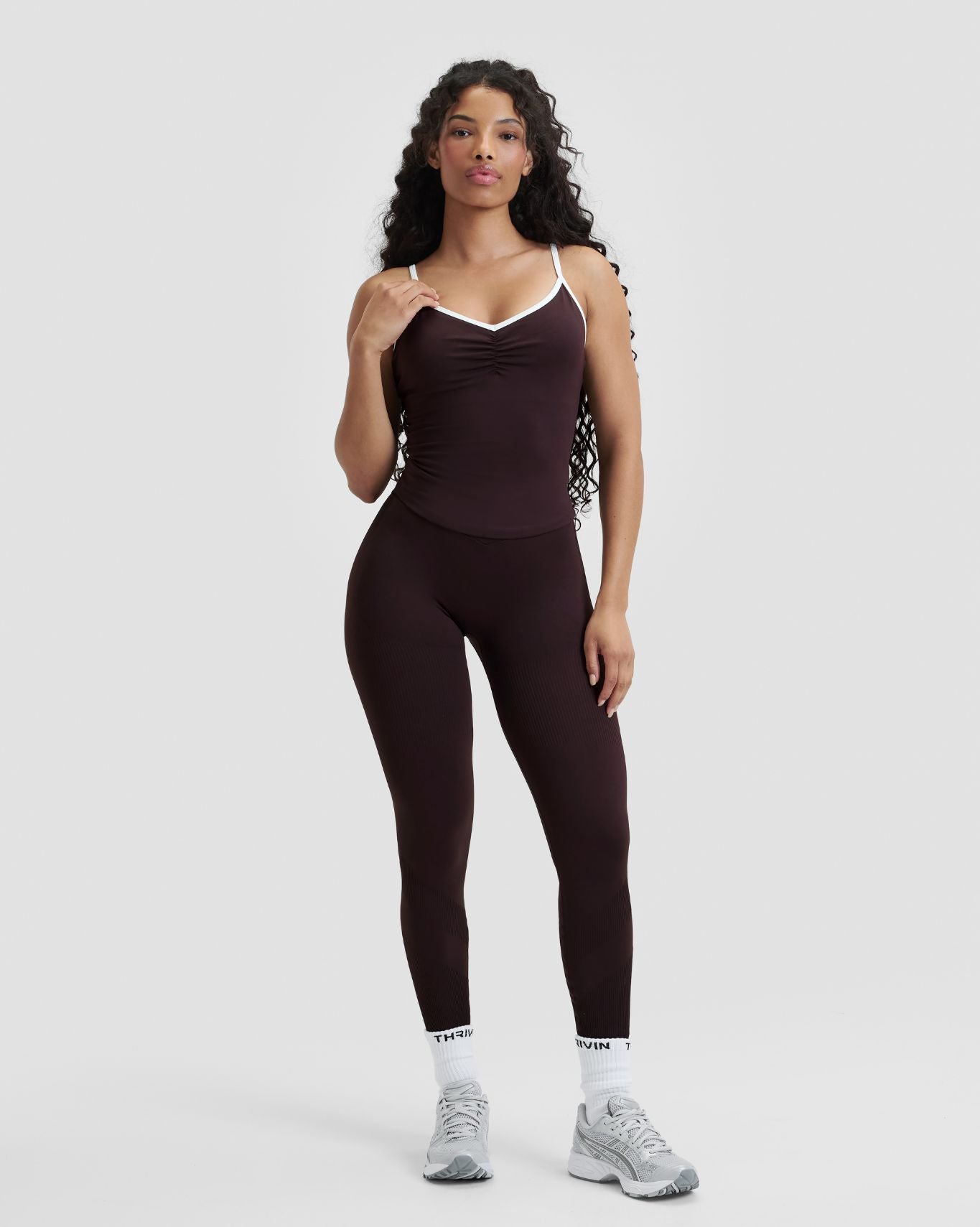 Elevate™ Outline Cross Back Tank Top | Coffee