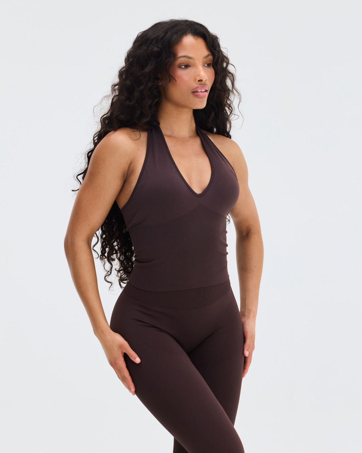 Elevate™ Sculpting Seamless Halterneck Top | Coffee
