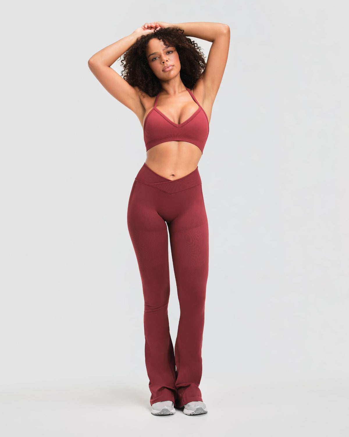 Elevate™ Sculpting Mid V-Waist Flare Leggings | Fine Wine