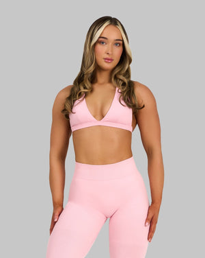 Elevate™ Sujetador Halter Esculpidor Sin Costuras con Escote en V | Rosa Algodón