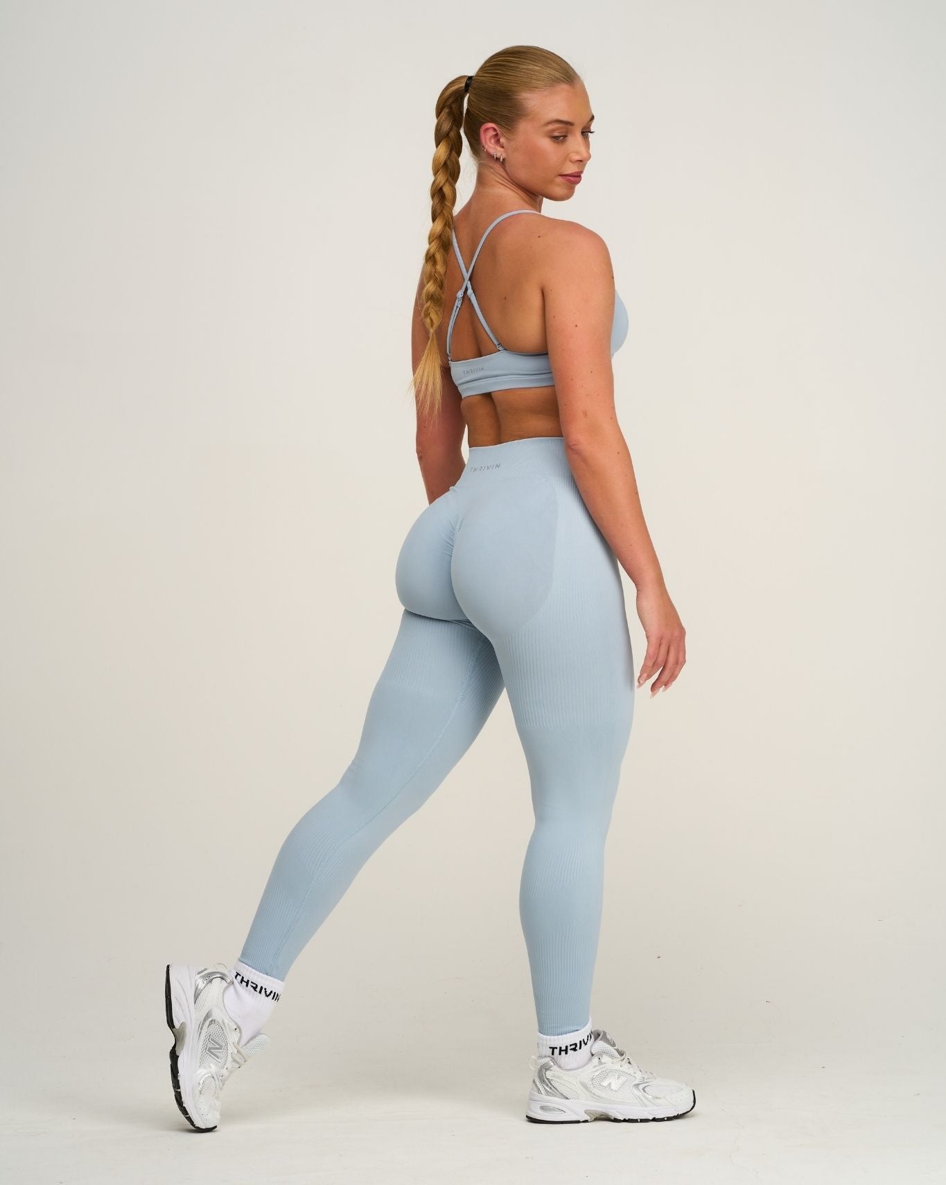 Elevate™ Sculpting Mid Waist Scrunch Leggings | Blue Haze