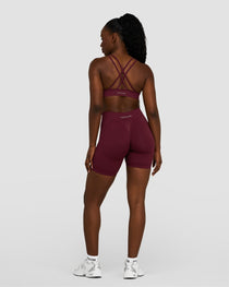 Elevate™ Pantalones Cortos con Fruncido de Cintura Media Moldeadores | Merlot