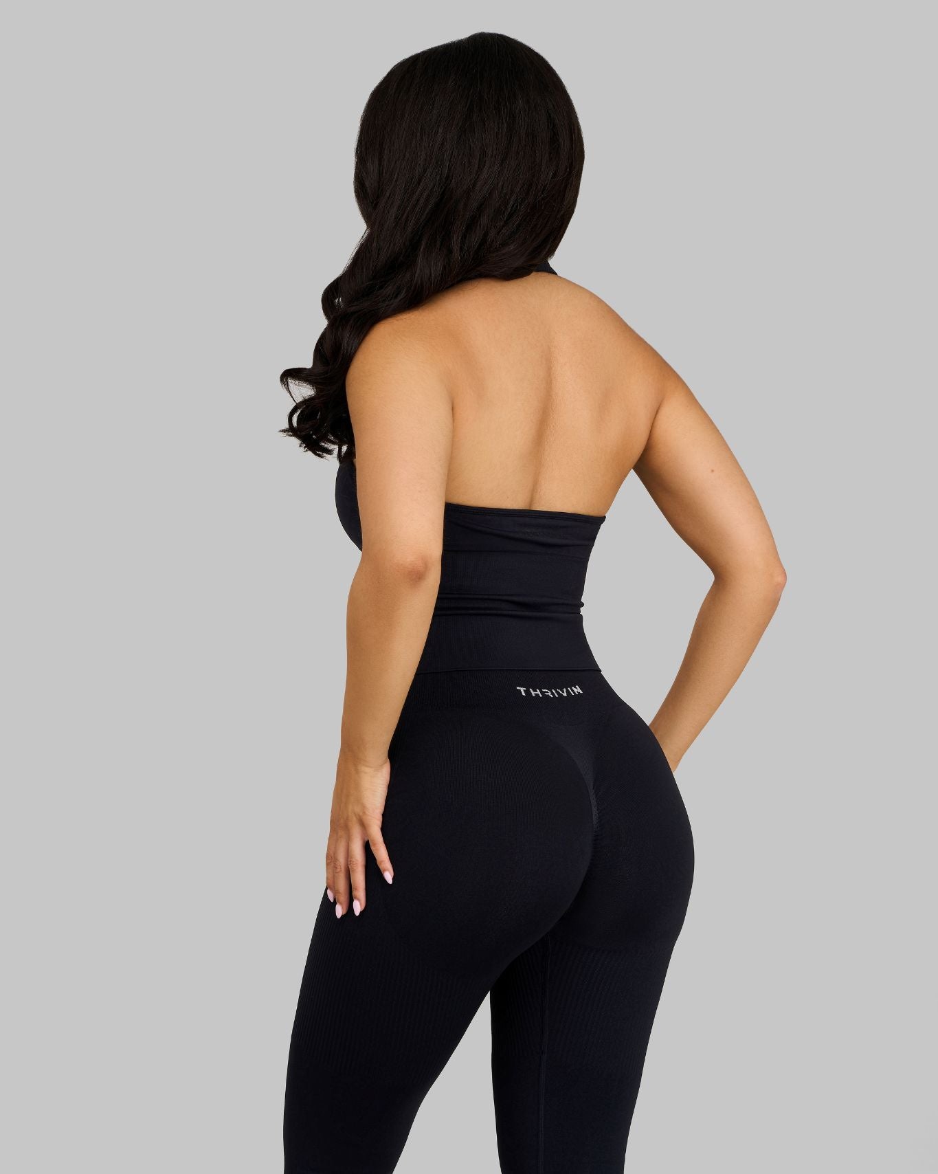 Elevate™ Sculpting Seamless Halterneck Top | Night Black