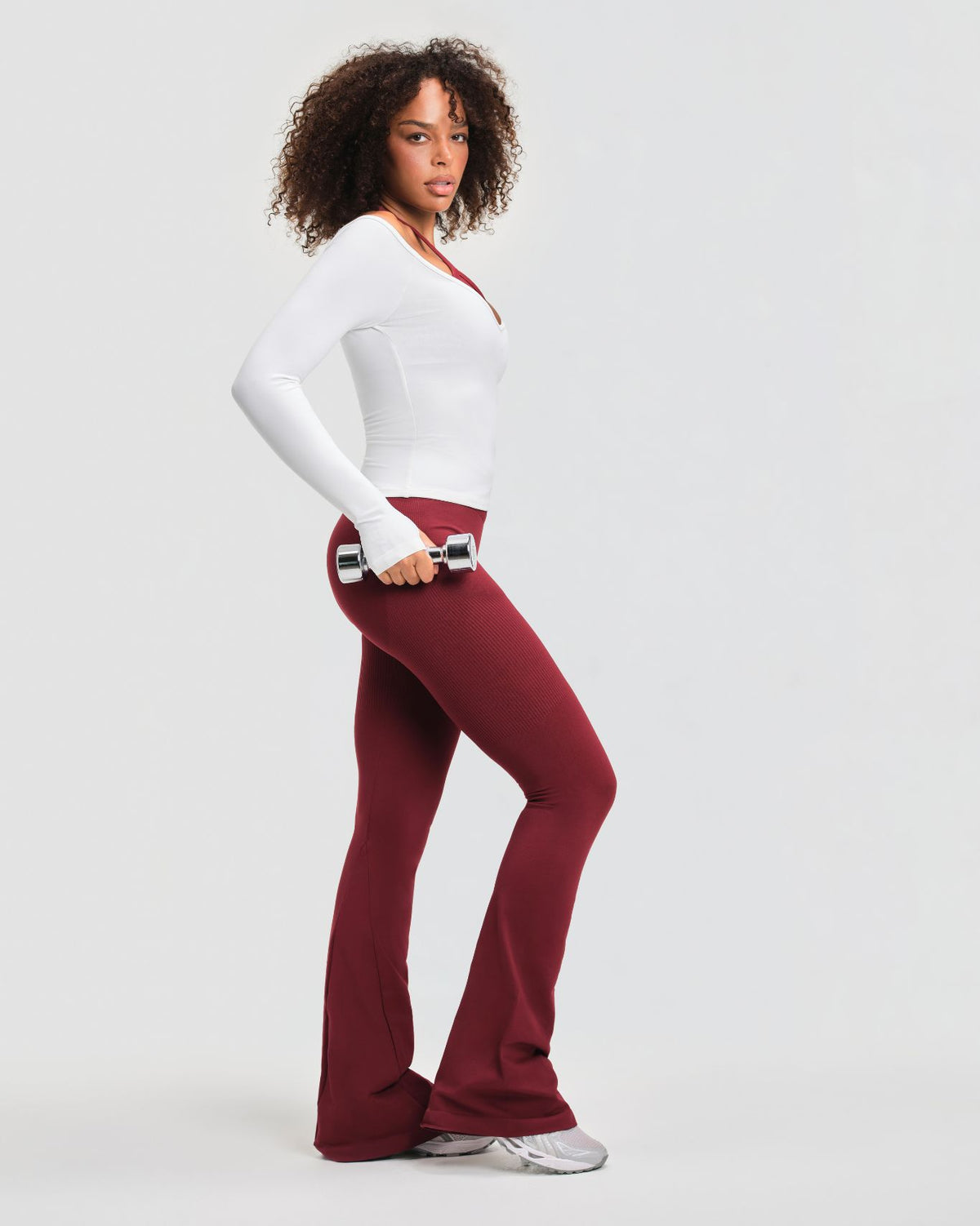 Elevate™ Sculpting Mid V-Waist Flare Leggings | Fine Wine