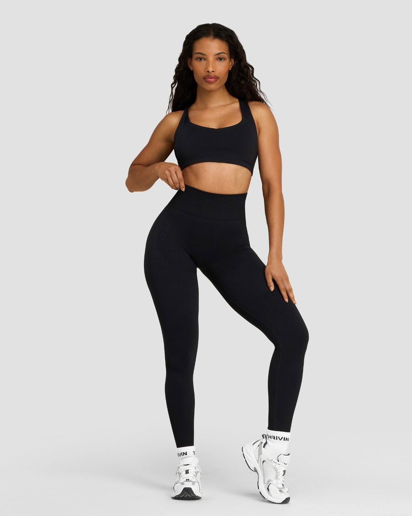 High Waist Scrunch Butt Leggings - Night Black | Thrivin