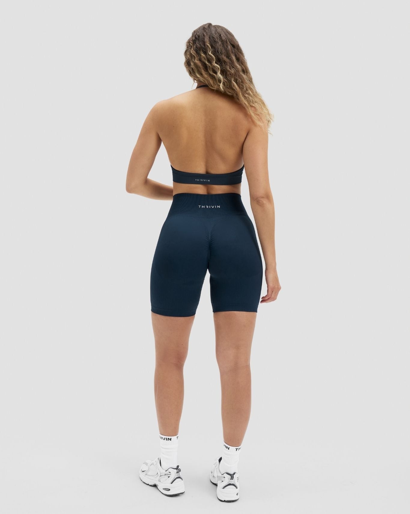 High Waist Sculpting Scrunch Bum Shorts - Midnight Navy | Thrivin