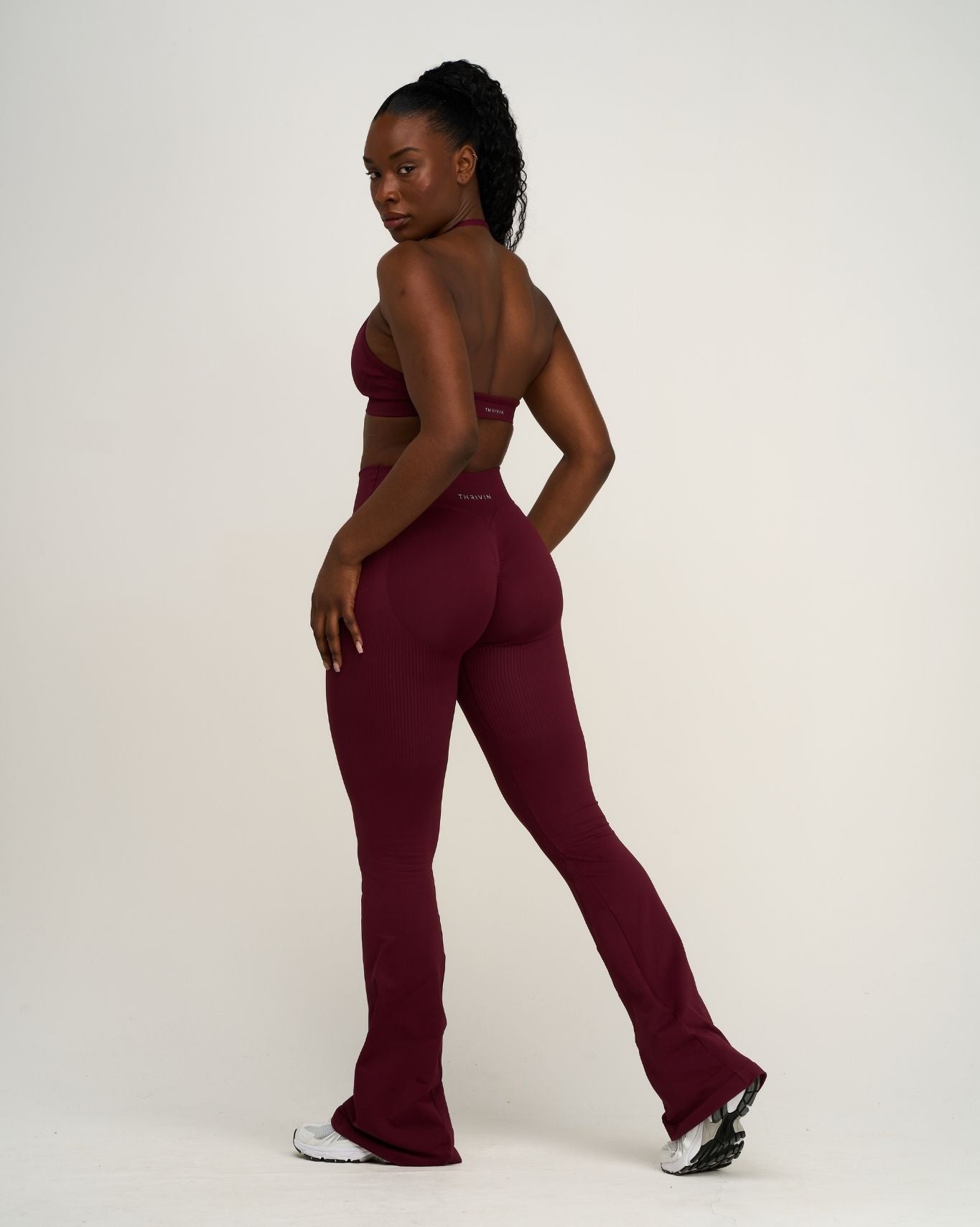 Elevate™ Sculpting Mid V-Waist Scrunch Flare | Merlot