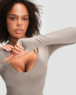 Elevate™ Sculpting Seamless V-Neck Top | Latte