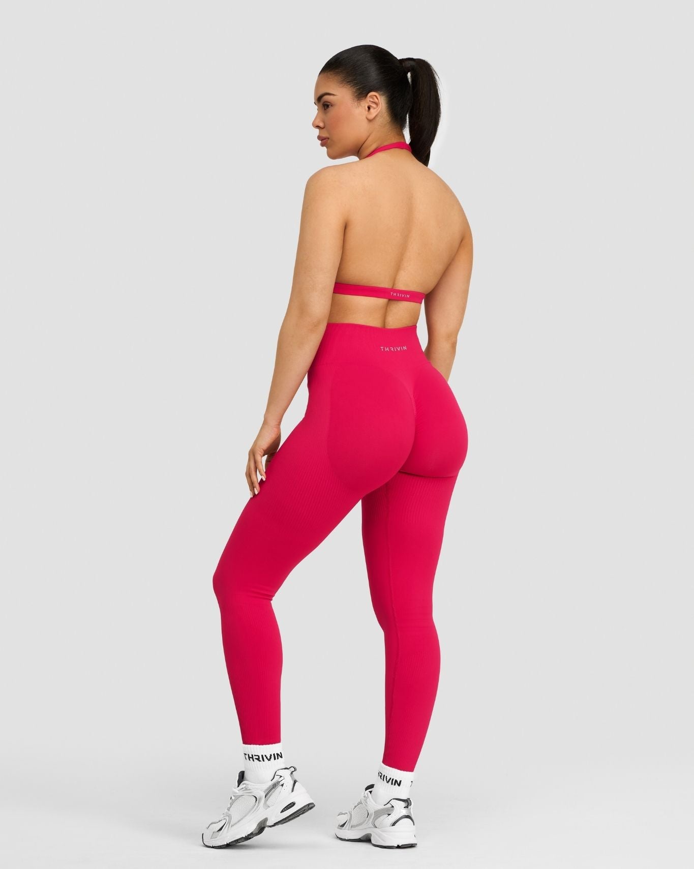 【Sakura】THRIVIN Leggings High Waist Scrunch Butt Leggings - Strawberry | Thrivin