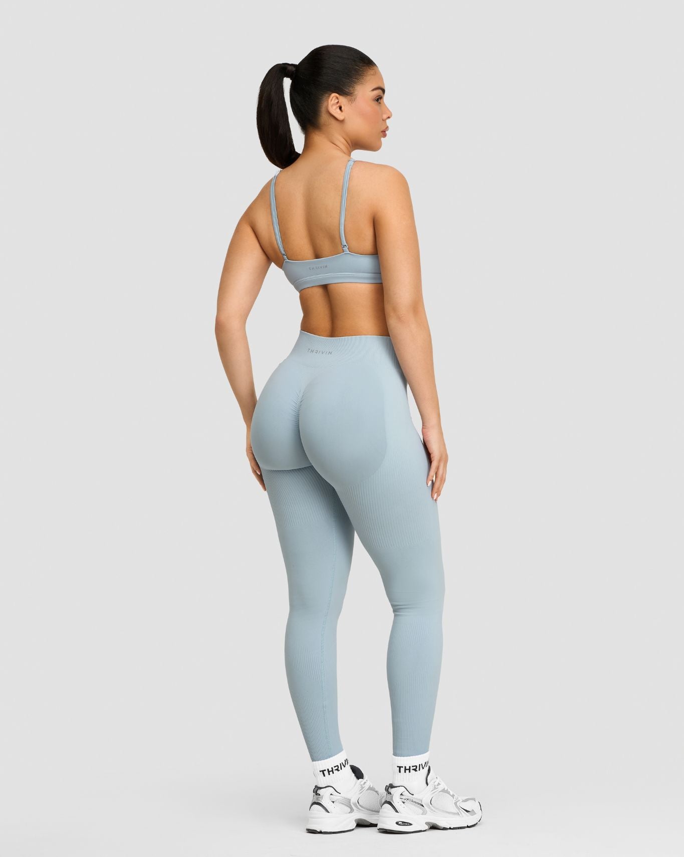Elevate™ Sculpting Mid Waist Scrunch Leggings | Blue Haze