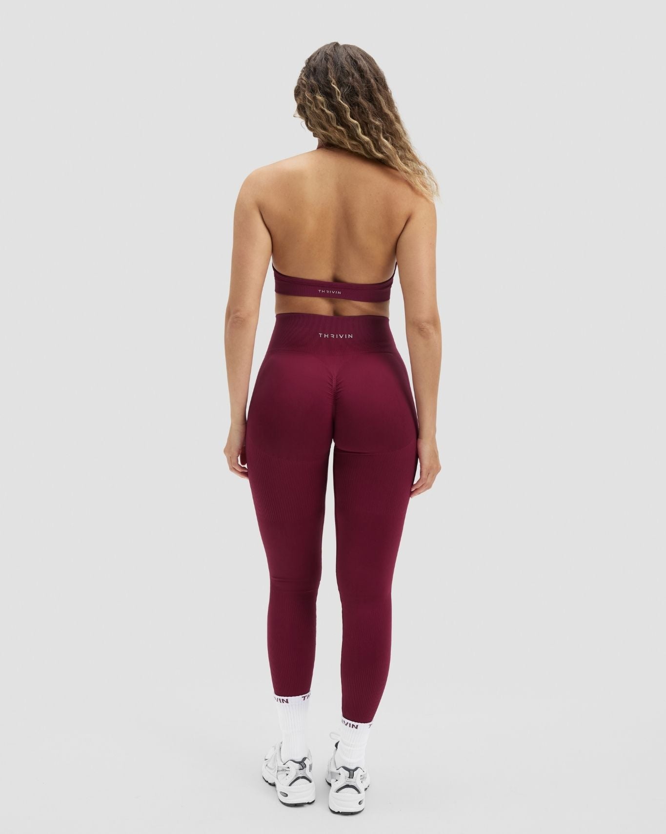 High Waist Scrunch Butt Leggings - Cherry Berry | Thrivin