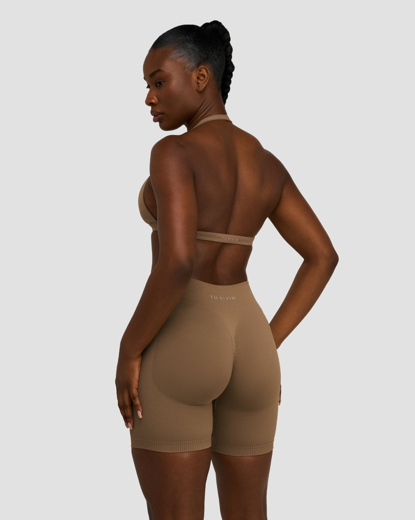 Elevate™ Sculpting Mid Waist Scrunch Shorts | Toffee