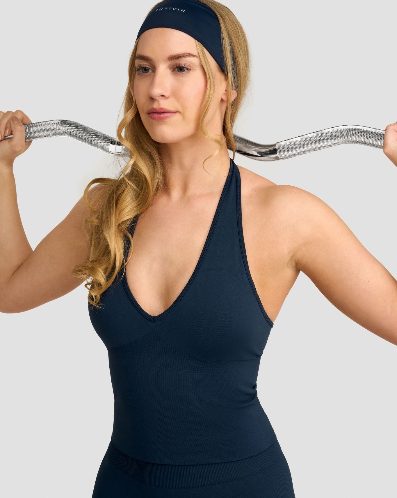 Elevate™ Top Halter Sin Costuras Modelador | Azul Medianoche