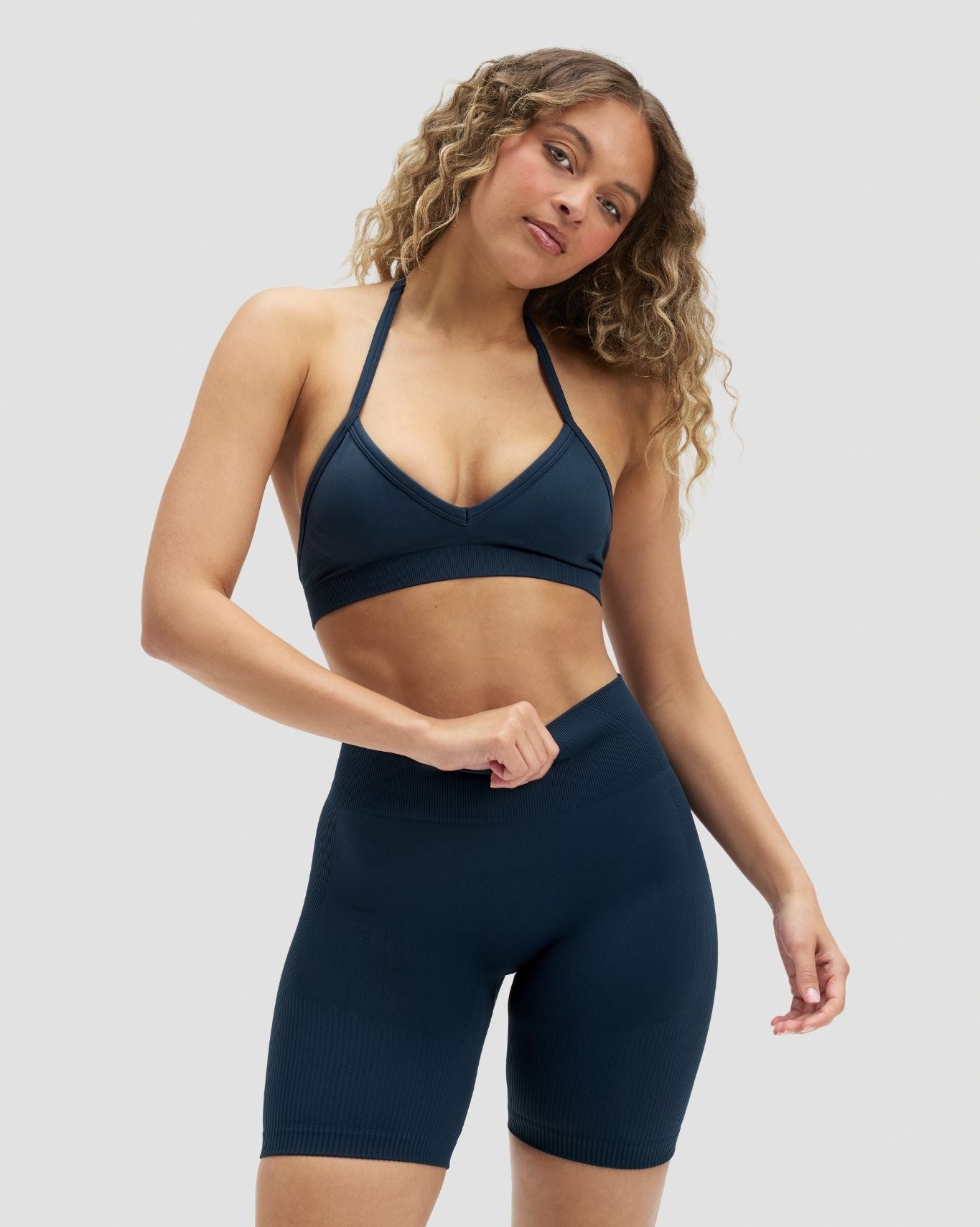 High Waist Sculpting Scrunch Bum Shorts - Midnight Navy | Thrivin