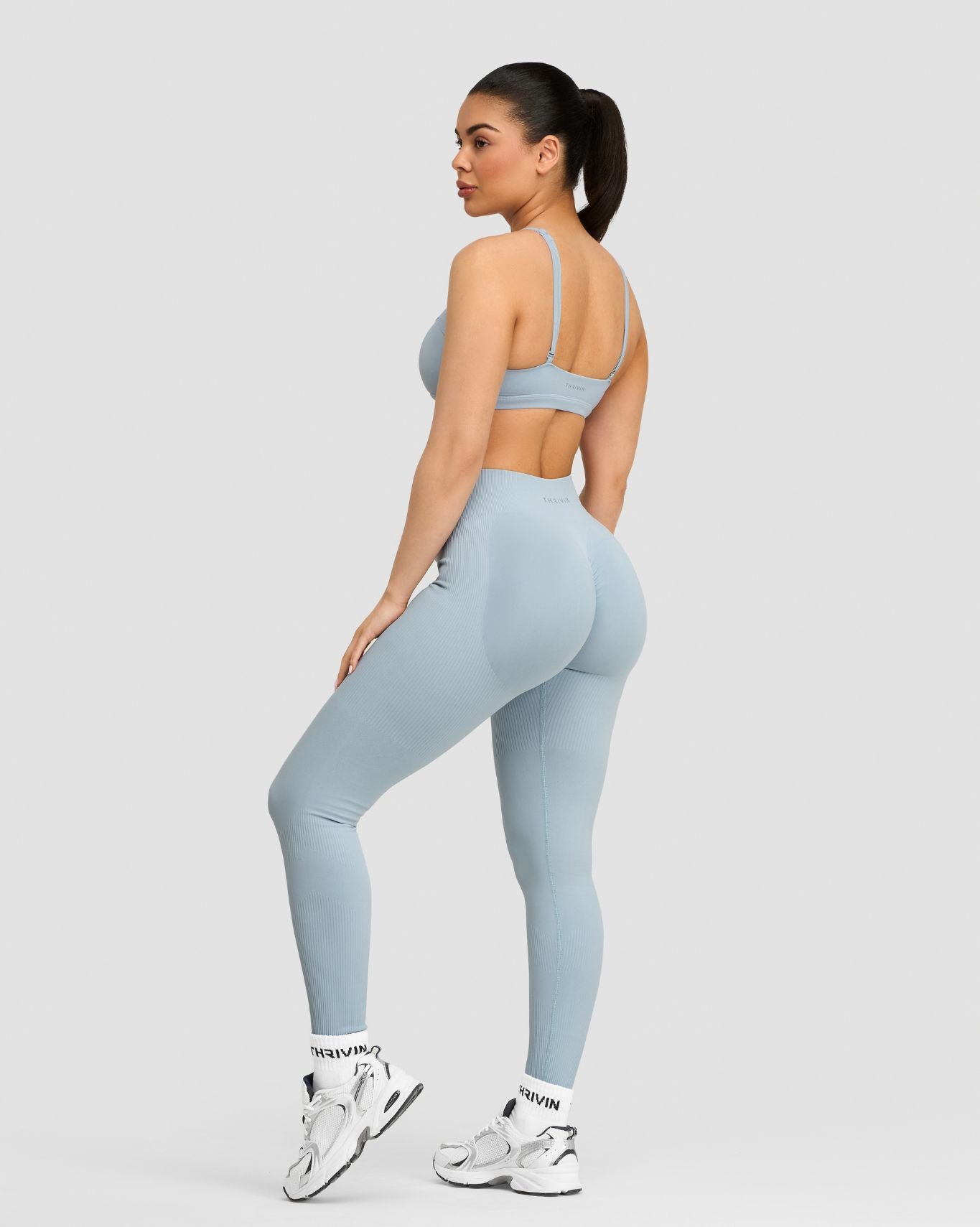 Elevate™ Sculpting Mid Waist Scrunch Leggings | Blue Haze