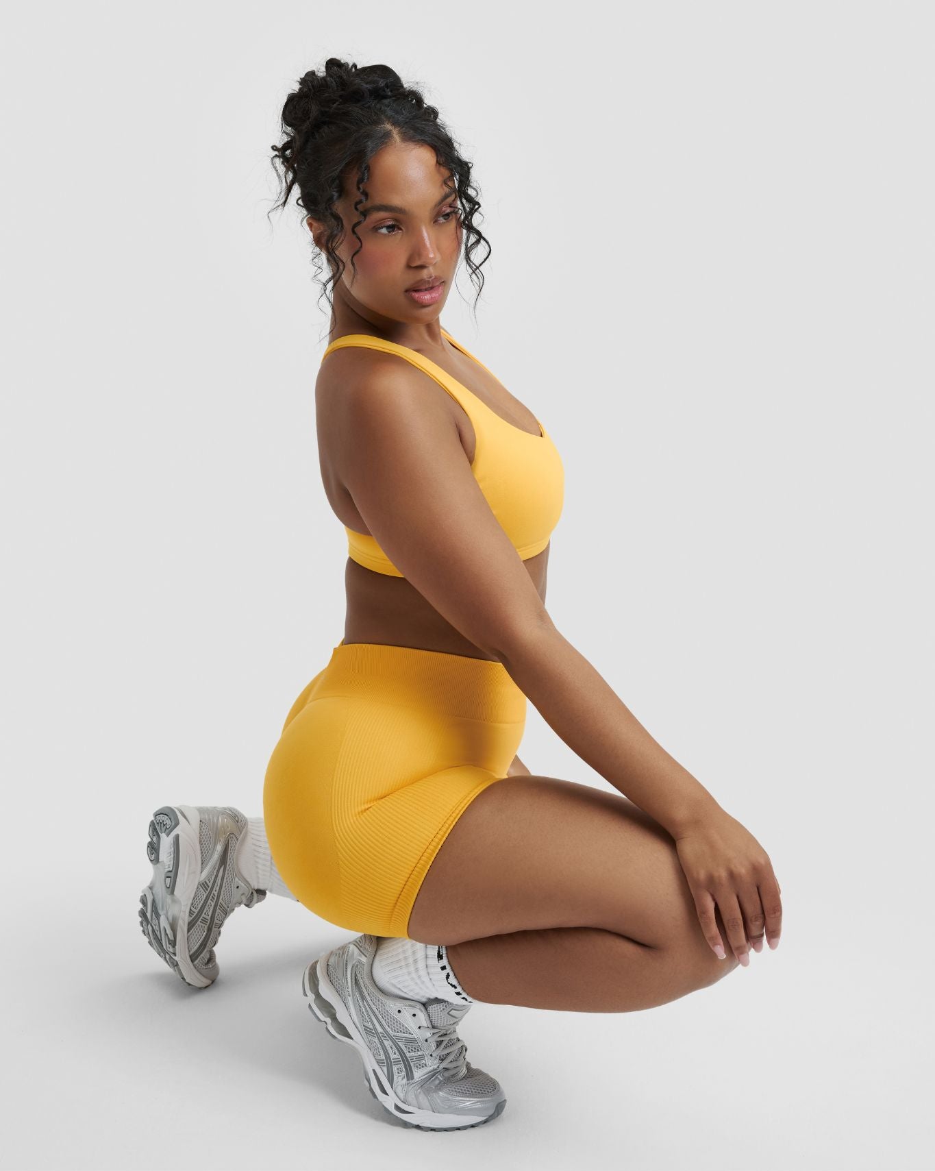 Elevate™ Sculpting Mid Waist Scrunch Shorter Shorts | Banana