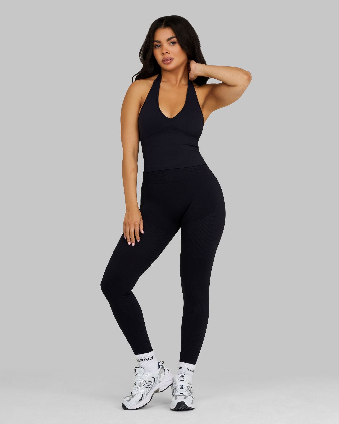 Elevate™ Sculpting Seamless Halterneck Top | Night Black