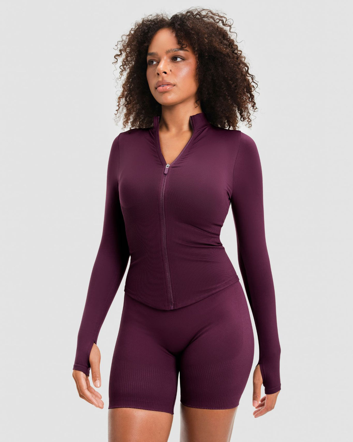 Elevate™ Compression Long Sleeve Jacket | Winter Plum
